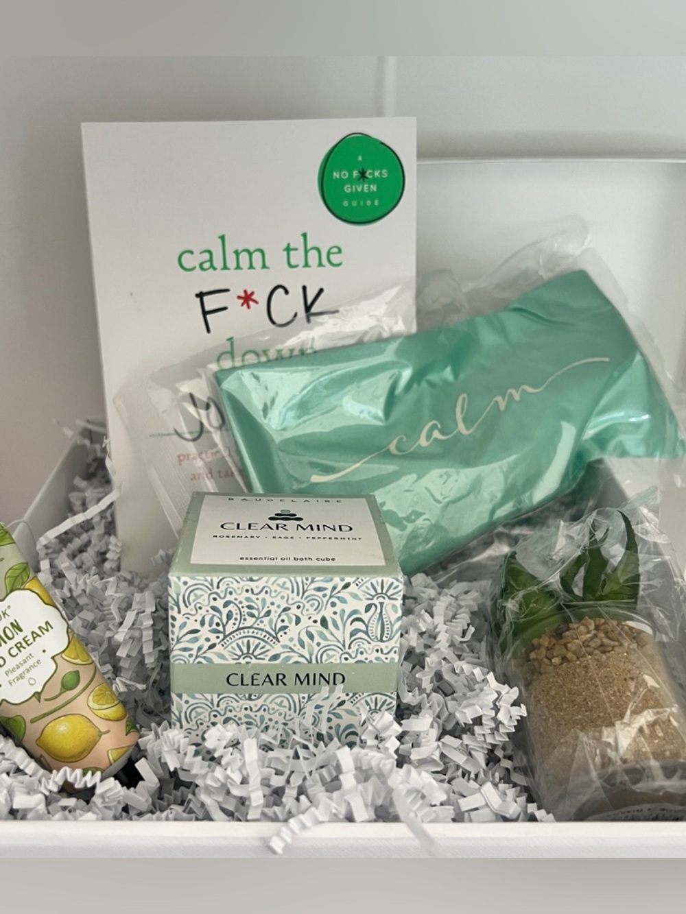 Calm F*ck Down Book by Sarah Knight Gift/Bundle w Baudelaire Clear Mind Cubes